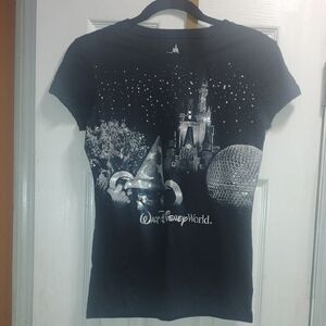 Vintage Disney Parks Black and White Magic Kingdom Women's Tee